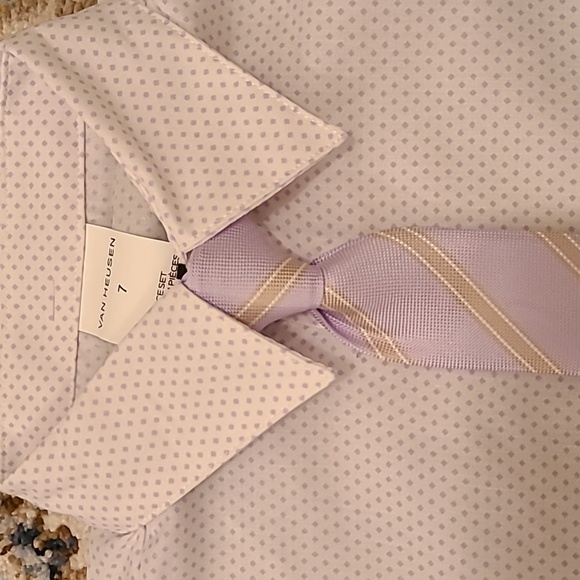 VAN HEUSEN BOYS 3 PIECE PANTS, SHIRT WITH CLIP-ON TIE, AND VEST SIZE 7 - Picture 3 of 16